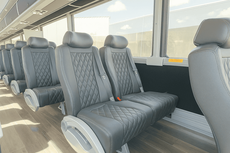 interior of Deerfield Beach Coach Bus Service charter bus