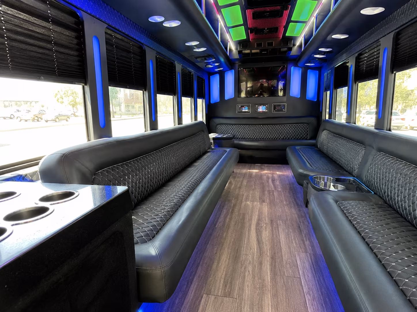 deerfield beach 15 passenger party bus inside