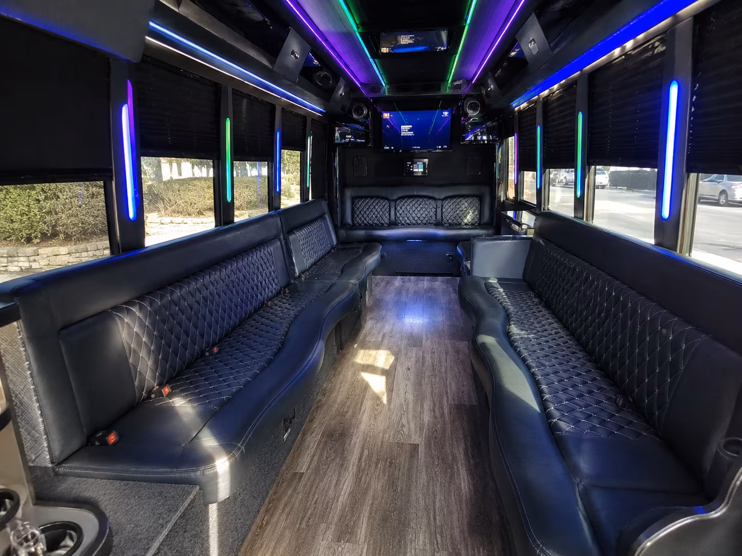 deerfield beach 15 passenger party bus interior