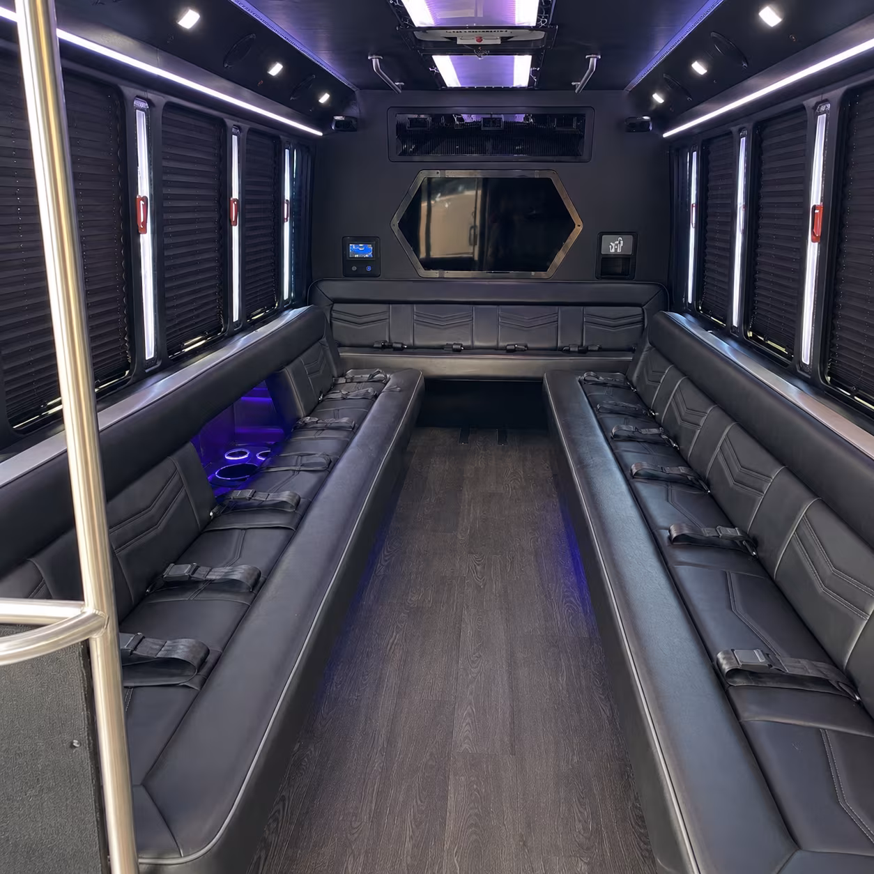 deerfield beach 18 passenger party bus interior