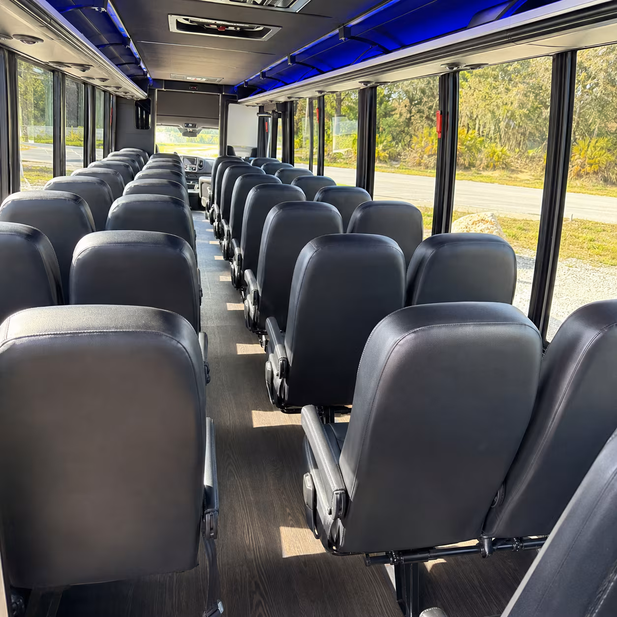 deerfield beach 28 passenger minibus inside