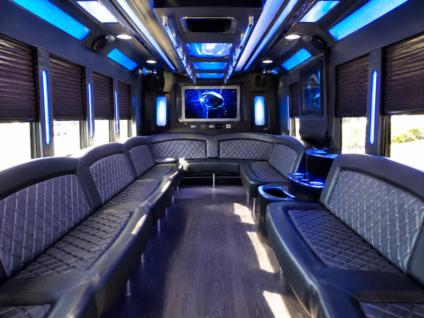deerfield beach 28 passenger party bus inside