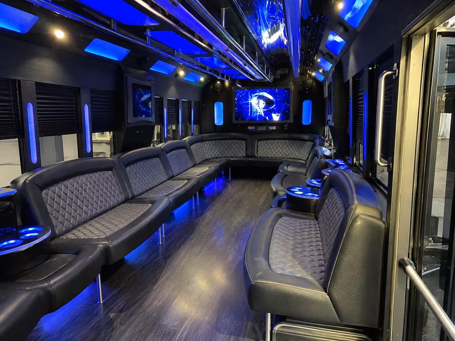 deerfield beach 28 passenger party bus interior