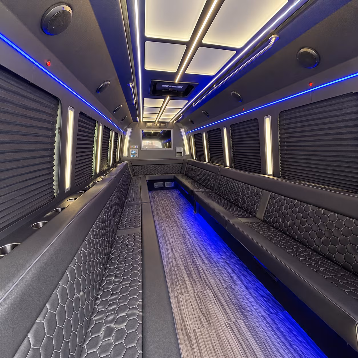deerfield beach 30 passenger party bus interior