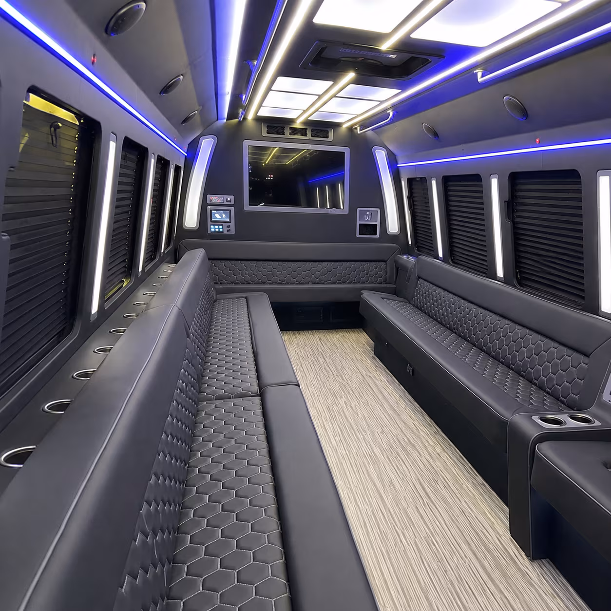 deerfield beach 40 passenger party bus inside