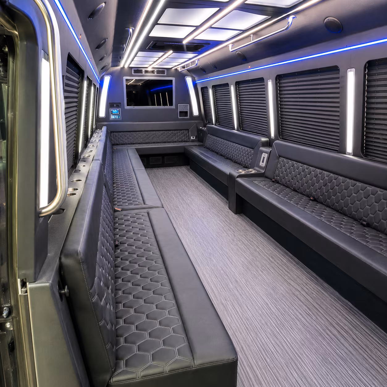 deerfield beach 40 passenger party bus interior