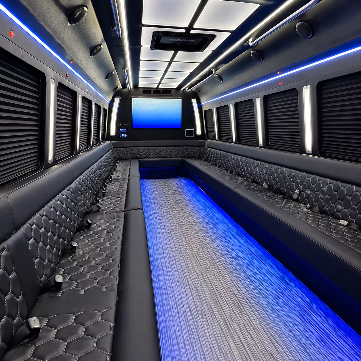 deerfield beach 50 passenger party bus inside