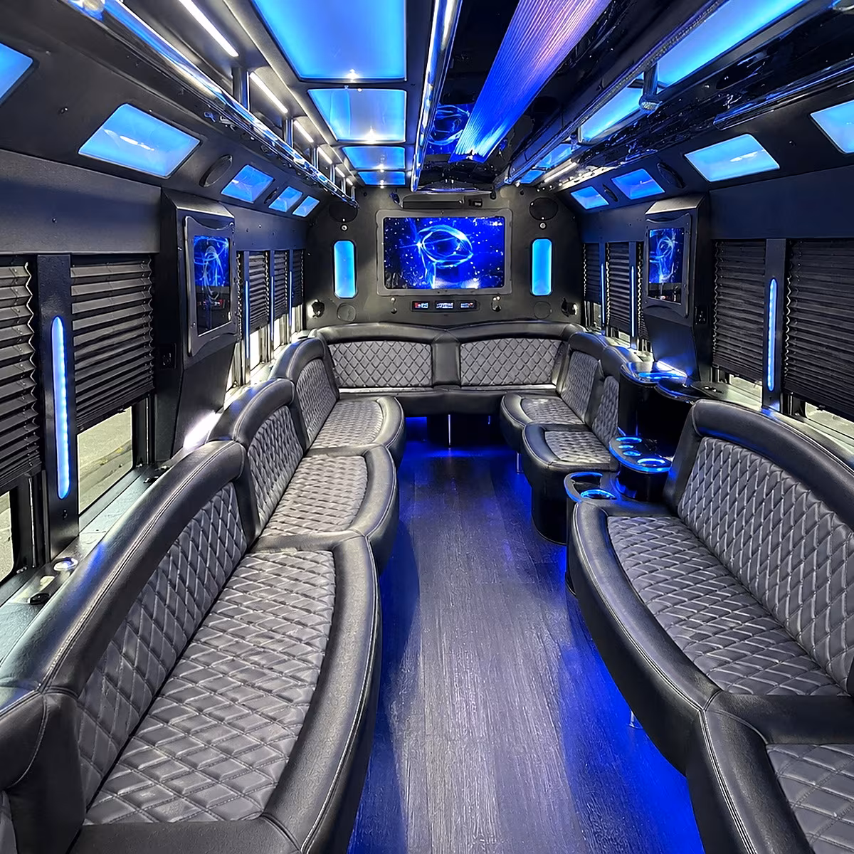 deerfield beach 50 passenger party bus interior